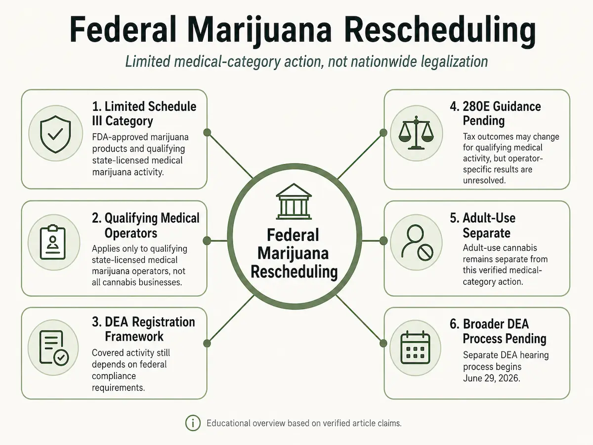 Federal marijuana rescheduling and qualifying state-licensed medical cannabis operators