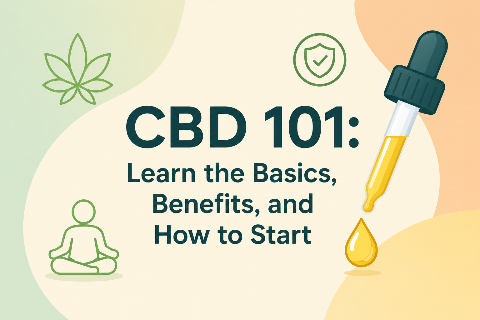 Educational CBD 101 banner explaining beginner CBD basics and how to get started with CBD products